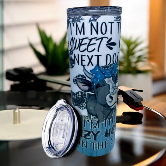 I'm Not The Sweet Girl Next Door  Hot and Cold Stainless Steel Tumbler - Picture 1 of 2